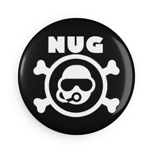 Load image into Gallery viewer, NUG Crossbones Button Magnet, Round (1 & 10 pcs)