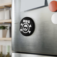 Load image into Gallery viewer, NUG Crossbones Button Magnet, Round (1 & 10 pcs)