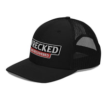 Load image into Gallery viewer, Wrecked & Recovered Text Trucker Cap