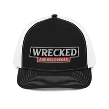 Load image into Gallery viewer, Wrecked & Recovered Text Trucker Cap