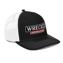 Load image into Gallery viewer, Wrecked & Recovered Text Trucker Cap