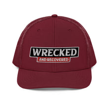Load image into Gallery viewer, Wrecked & Recovered Text Trucker Cap
