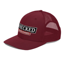 Load image into Gallery viewer, Wrecked & Recovered Text Trucker Cap