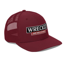 Load image into Gallery viewer, Wrecked & Recovered Text Trucker Cap