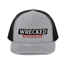 Load image into Gallery viewer, Wrecked & Recovered Text Trucker Cap