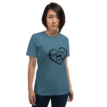 Load image into Gallery viewer, Heart Cat Toy Lady Black Unisex t-shirt