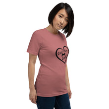 Load image into Gallery viewer, Heart Cat Toy Lady Black Unisex t-shirt