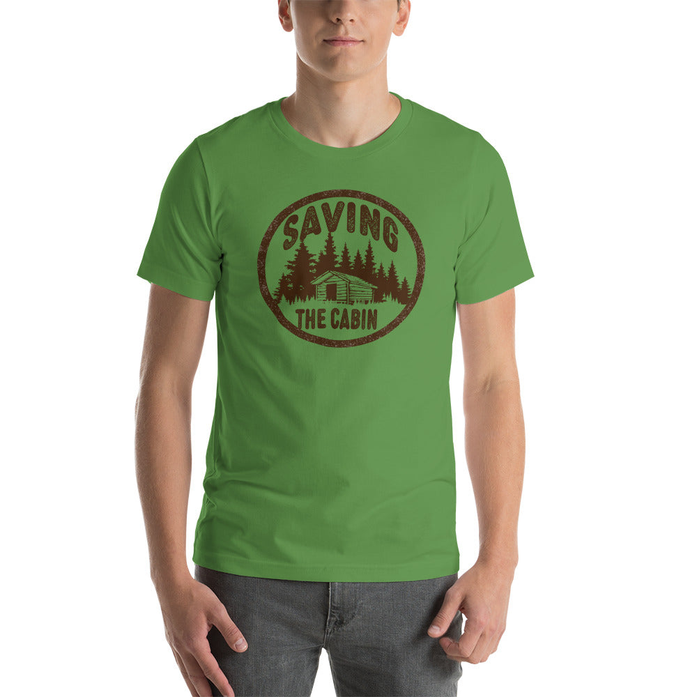 Saving the Cabin Brown Font Unisex t-shirt