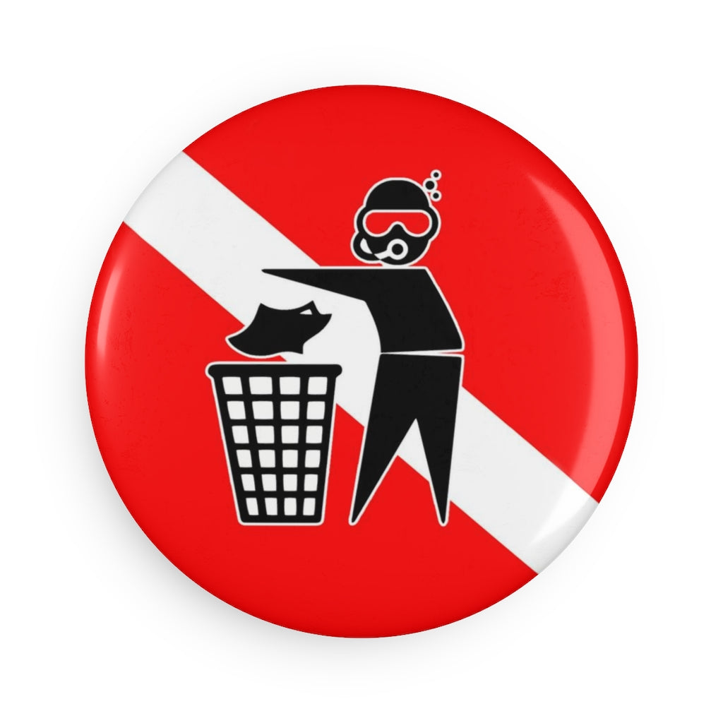 EWN Trash Logo Button Magnet, Round (1 & 10 pcs)