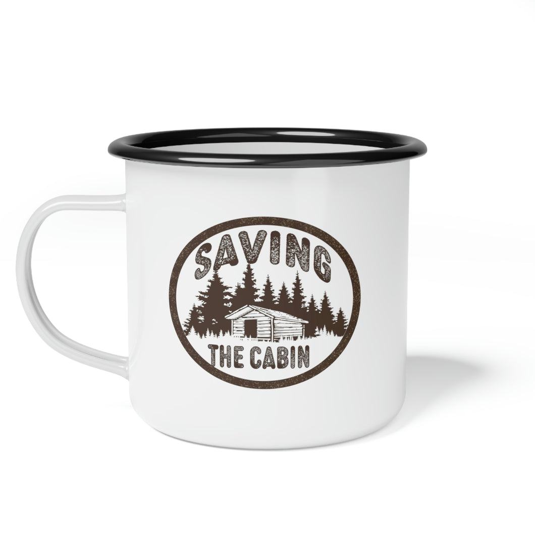 Saving the Cabin Enamel Camp Cup
