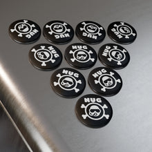 Load image into Gallery viewer, NUG Crossbones Button Magnet, Round (1 &amp; 10 pcs)
