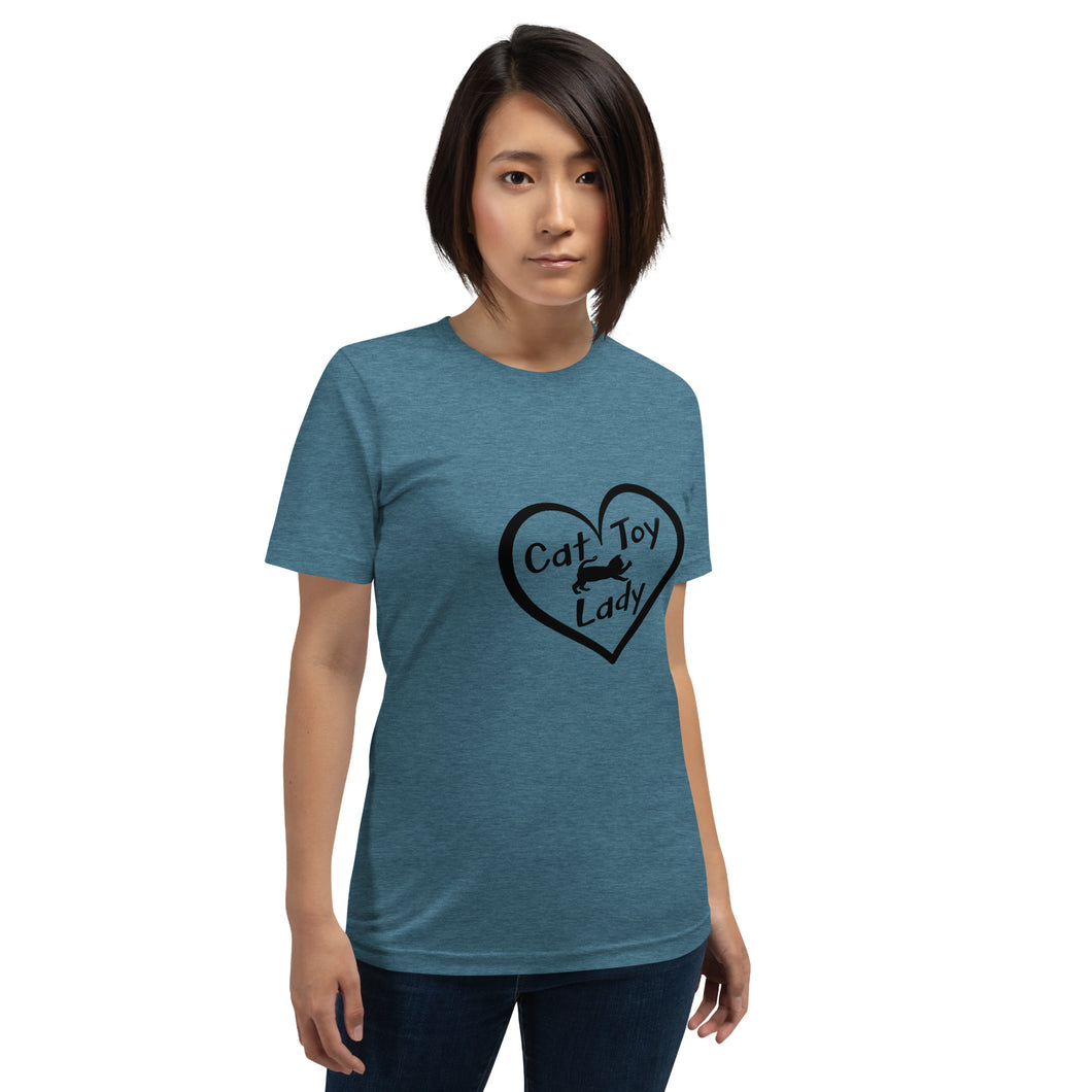 Heart Cat Toy Lady Black Unisex t-shirt