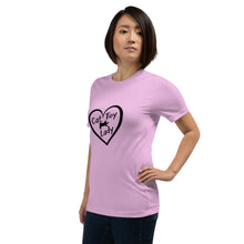 Load image into Gallery viewer, Heart Cat Toy Lady Black Unisex t-shirt
