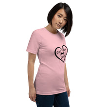 Load image into Gallery viewer, Heart Cat Toy Lady Black Unisex t-shirt
